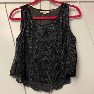 Black Beaded Tank Top